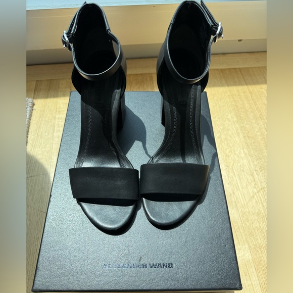 Alexander Wang Abby Black Block Heel Sandals - Picture 3 of 7